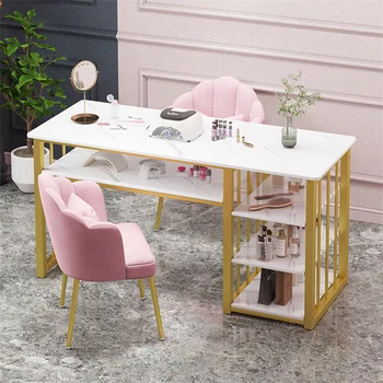 Роскошные Маникюрные столы в японском стиле, салонная мебель, стол и стул для маникюрного салона, Одноместный Двойной Профессиональный Маникюрный стол B