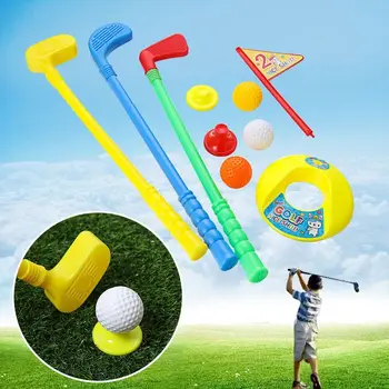 9 шт./компл. Прочный пластиковый мяч для игры в гольф с отверстием для мяча в помещении и на открытом воздухе, тренировочный игрушечный набор для гольфа