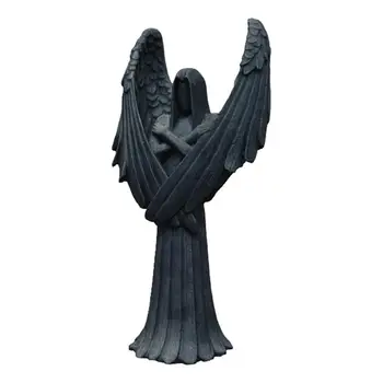 Скульптура темного Ангела из смолы Статуя темного Ангела из смолы Скульптура Молящегося Ангела Статуэтка Эстетическая скульптура для офисов Спальни