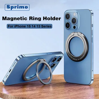 Ультратонкий держатель телефона с магнитным кольцом для Magsafe для iPhone 15 14 Для Samsung S23 Алюминиевый кронштейн Регулируемая подставка с кольцевой пряжкой