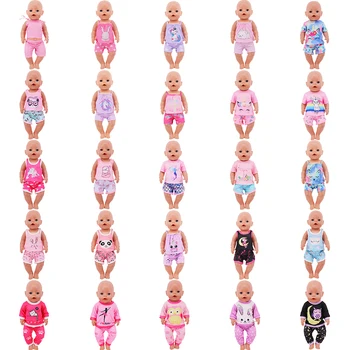 Розовая Одежда Для Куклы Реборн, Топы с Единорогом, Шорты Для 18-Дюймовой Американской Куклы, 43-см Новой Куклы Baby Born, Куклы Нашего Поколения, Игрушки Для Девочек
