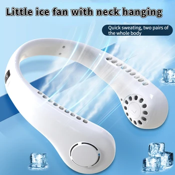 Маленький шейный вентилятор, портативный складной USB, спортивный, подвесной шейный вентилятор для льда