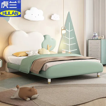 Детская мебель cloud bed мягкая кровать-мешок для мальчиков французская двуспальная кровать из массива дерева 1,5 метра кожаная кровать для девочек