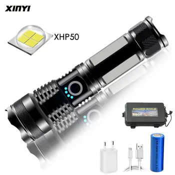 Мощный Светодиодный фонарик XHP50 фонарик USB зарядка 5 режимов Масштабирования светодиодный фонарь lanter 1*18650 аккумулятор Для Кемпинга Лампа