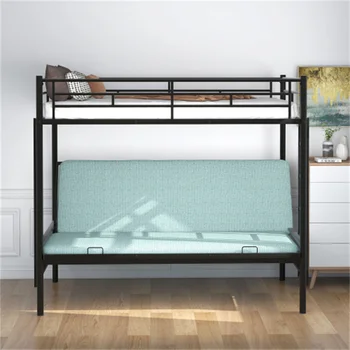 Двойная цельнометаллическая двухъярусная кровать, многофункциональная, черная, прочная, проста в сборке, подходит для мебели для спальни