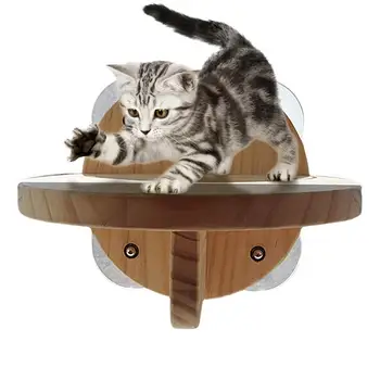 Настенная платформа Cat Деревянные Настенные полки и жердочки Cat Конструкции для лазания с всасывающим диском для Cat