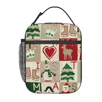 Студенческая школьная сумка для ланча с рождественским рисунком, Оксфордская сумка для ланча для офиса, путешествий, кемпинга, термоохладитель, ланч-бокс