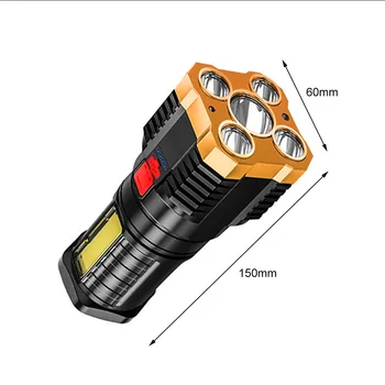 Светодиодный фонарик P900, перезаряжаемый через USB, сверхяркие фонари для аварийных ситуаций