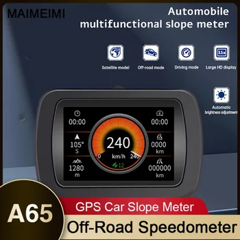 Умный измеритель уклона A65 GPS Автомобильный GPS-спидометр для бездорожья, дисплей угла крена, Многофункциональный HUD, пробег, высота, спутник