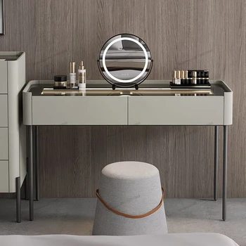 Итальянский минималистичный туалетный столик, туалетный столик, современный минималистичный дизайнерский стиль, мебель для спальни с зеркалами для макияжа