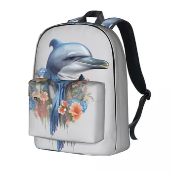 Рюкзак с дельфином, Элегантная Одежда, Забавные Рюкзаки для мальчиков и девочек, Уличный Стиль, Большие Школьные сумки, Дизайнерский рюкзак