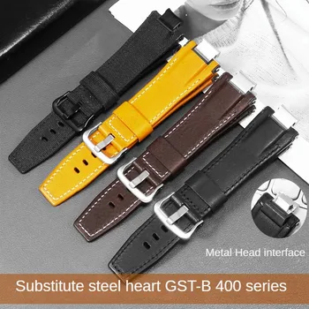 Кожаный ремешок для часов заменяет GST-B400 Steel Heart Series Металлический силиконовый ремешок с выпуклым интерфейсом для мужчин и женщин.