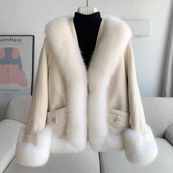 PUDI Новая зимняя куртка на утином пуху с воротником из натурального лисьего меха, теплое роскошное модное пальто CT311
