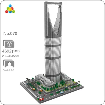 YZ 070 World Architecture Саудовская Аравия Kingdom Tower Hotel Сделай сам Мини Алмазные блоки Кирпичи Строительная игрушка для детей Подарок без коробки
