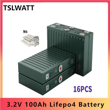 TSLWATT 3.2V 100Ah 16шт 51.2кВтч Lifepo4 Аккумулятор Большой Емкости Power Bank для Фургонов Camper EV Storage Со Стержневой Шиной Бесплатный Налог