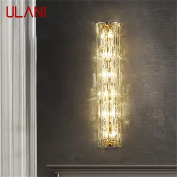 Хрустальные настенные светильники ULANI в стиле постмодерн, золотая светодиодная роскошная лампа, латунные современные светильники для спальни, бра, украшения