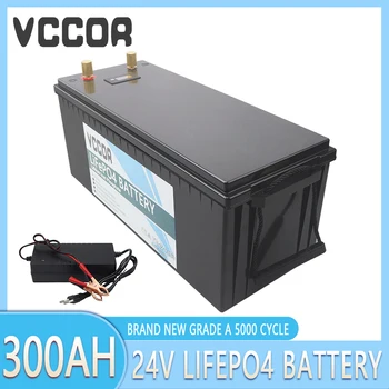 Аккумулятор LiFePO4 24V 300Ah Встроенный в Литий-железо-фосфатные элементы 300A BMS Для Замены Большей части резервного источника питания Домашнего хранилища энергии