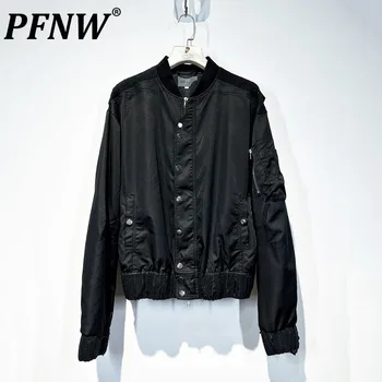 PFNW Мужские бейсбольные куртки High Street, пальто в стиле пэчворк с кисточками ручной работы, Винтажный высококачественный осенний стильный топ Pioneer 28W1003