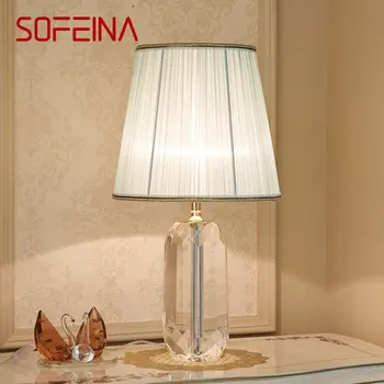 Современная хрустальная настольная лампа SOFEINA, светодиодная винтажная простая креативная прикроватная тумбочка для домашнего декора гостиной спальни