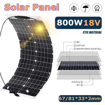 Солнечная панель мощностью 1600 Вт 18 В Высокоэффективная Монокристаллическая Гибкая Аварийная Зарядка Наружных Солнечных Элементов Аккумулятор Лодочное Зарядное Устройство