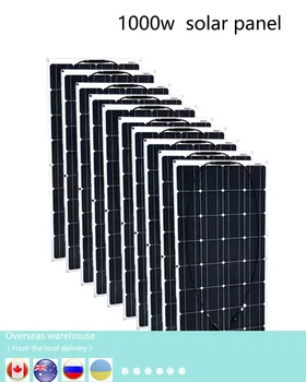 1000 Вт солнечная панель, 10 * 100 Вт солнечный модуль, монокристаллический кремниевый элемент, фотоэлектрический разъем для зарядки аккумулятора 12 В, дом на колесах