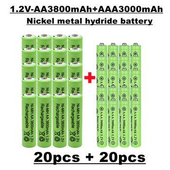 Аккумуляторная батарея AA + AAA 1,2 В, 3800 мАч / 3000 мАч, Nimh, для зарядки аккумуляторов, часов и т.д., в индивидуальной упаковке