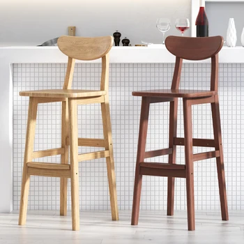 Легкий роскошный табурет, барные стулья для кухни, барный стул из массива дерева, дизайнерские барные стулья, современный табурет для стойки, мебель для дома