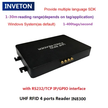 На большие расстояния 1-30 м 4 порта R2000-LTE с чипом UHF RFID считывателя меток TCP IP/RS232 для управления складом