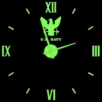 Логотип ВМС США, Современный дизайн, светящиеся настенные часы, Отдел военной службы США. Декор, наклейки 