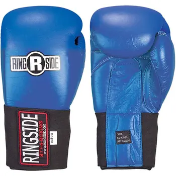Защитные перчатки для спарринга, пригодные для соревнований, крючок и петля, 10 унций, синий
