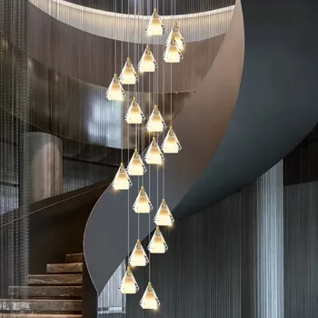 Скандинавское украшение дома, лестничная люстра, подвесные светильники для гостиной и столовой, потолочный светильник, освещение в помещении