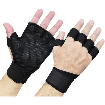 Велосипедные перчатки, кожаные утолщенные силиконовые перчатки для фитнеса, тяжелой атлетики, полупальцевые с защитой запястья, дышащие освежающие перчатки