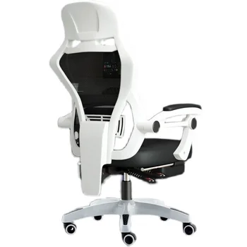 Подставка для ног, игровое офисное кресло, Пушистое дизайнерское офисное кресло для сидячего отдыха, Удобный белый шезлонг, Офисная мебель