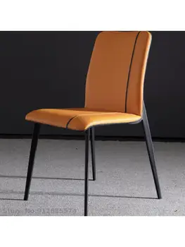 Обеденный стул Nordic Light класса Люкс, Кожаная Художественная спинка, Простой Домашний Простой Стол для гостиной, Сетка для макияжа, Красный Ленивый стол и стул