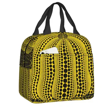 Яей Кусама Абстрактная сумка для ланча Pumkin с изоляцией для женщин Сменный кулер Термальный Ланч-бокс для еды Школьные Рабочие сумки для пикника