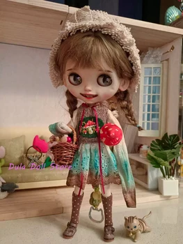 Кукольная одежда Dula Платье с грибами, окрашенными в чай, комплект юбок Blythe Qbaby ob24 ob22 Azone Licca ICY JerryB 1/6 Аксессуары для кукол Bjd