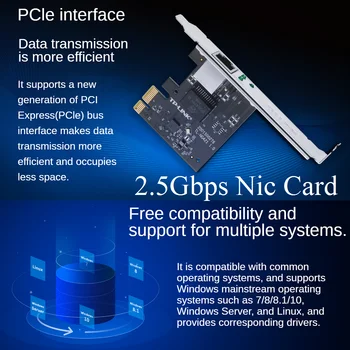 Сетевая карта PCIe 2,5 Гбит / с, Карта Сетевого интерфейса 2,5 Г, Карта Сетевого адаптера, Сетевая карта 2,5 Гбит / с, Китайская Прошивка