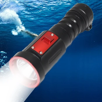 XM-L2 Белый свет СВЕТОДИОДНЫЙ Фонарик для Дайвинга Подводный 100 м Глубина Яркий Свет IPX8 Водонепроницаемая Лампа-Вспышка СВЕТОДИОДНЫЙ Тактический фонарь для кемпинга