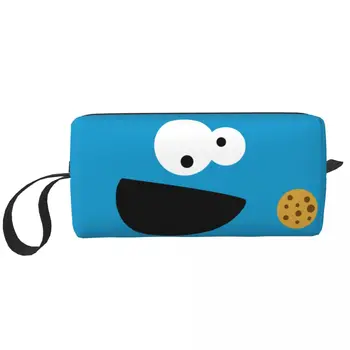Дорожная сумка для туалетных принадлежностей Cookie Monster, портативный косметический органайзер для макияжа с мультяшной Улицей Сезам, женский чехол для хранения косметики Dopp Kit Case