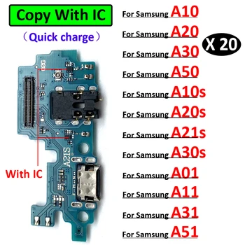 20 штук USB Зарядное Устройство Док-станция Для Зарядки Порты и Разъемы Разъем Гибкий Кабель Samsung A10 A20 A30 A50 A01 A11 A21s A31 A51 A10s A20s A30s A50s