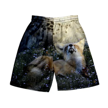Пляжные шорты Fox Мужская и женская одежда с 3D цифровой печатью повседневные шорты Модный тренд пара брюк