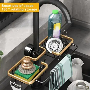 Раковина Drain стойку экономия пространства кухня раковина кран губка держатель слив стойку кисти сушки полотенец органайзер для ванной комнаты стильно