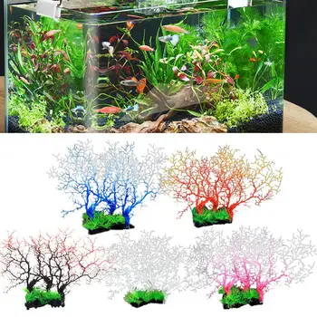 Причудливая имитация кораллового дерева, Детализированное устойчивое к выцветанию Искусственное аквариумное растение с высокой имитацией, украшение аквариума