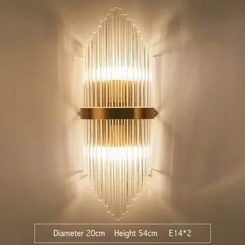 Золотой Современный внутренний настенный светильник для спальни, прикроватной тумбочки, украшения гостиной, светодиодного бра, хрустального настенного светильника для ванной комнаты