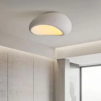 Скандинавский минимализм, светодиодные потолочные светильники Wabi Sabi E27, люстра в спальне в кремовом стиле, Потолочные светильники Lustre Decor, светодиодные светильники