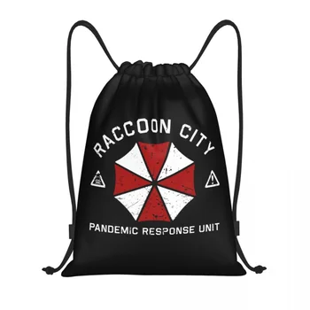 Umbrella Corporations Corp Сумки-рюкзаки на шнурке для мужчин и женщин, легкий спортивный рюкзак Raccoon City Gym, сумки для тренировок