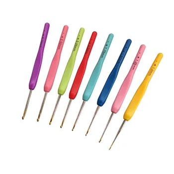 8 шт./компл. Разноцветная пластиковая ручка Алюминиевые крючки для вязания Набор спиц 1 мм-2,75 мм Пряжа для вязания свитеров Инструменты для рукоделия