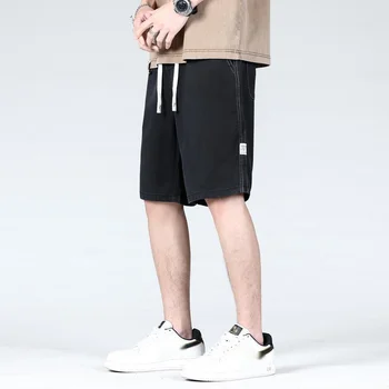 Мужские свободные повседневные летние шорты 5XL, мешковатая дышащая мужская спортивная одежда, пляжные тонкие шорты из лиоцелла с эластичной резинкой на талии, мужские брюки