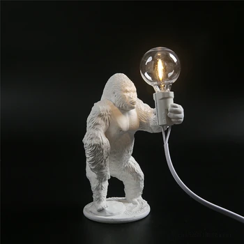 Современная настольная лампа с гориллой из смолы, милая мини-обезьянка, настольная лампа, прикроватная лампа для детской спальни, декоративные светильники, Декор, Праздничные подарки