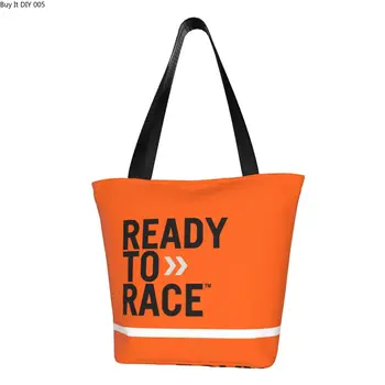 Сумка для покупок с логотипом Ready To Race, холщовая сумка с принтом, большие сумки на плечо для мотоциклистов, гоночная спортивная сумка